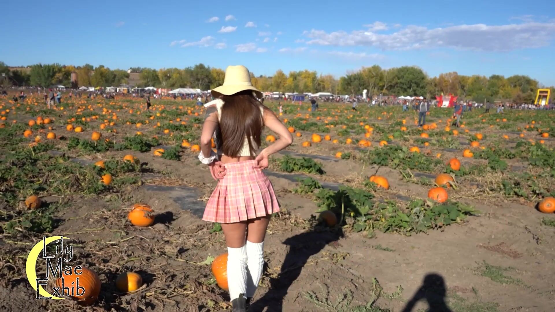 Wind caught me by surprise at the pumpkin patch!