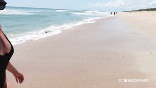 Exhibitionist: Showing off my new one piece at the beach #3