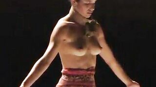 Naked on Stage: Portuguese performer Maria Fonseca topless on stage #4