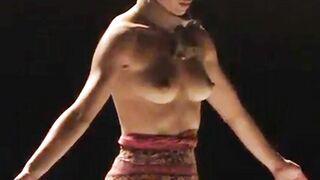 Naked on Stage: Portuguese performer Maria Fonseca topless on stage #3