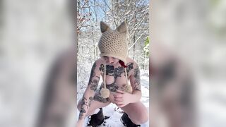 Outdoor Nudity: Fingering my little pussy outside <3 #1
