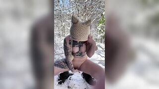 Outdoor Nudity: Fingering my little pussy outside <3 #3