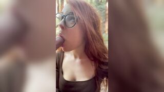 Outdoor Nudity: It was fun until an elderly couple walked up on me giving a dildo a blowjob in the middle of the woods. #3