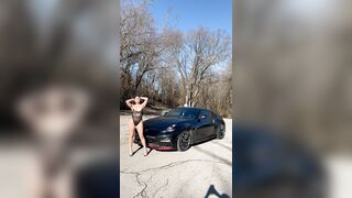 Outdoor Nudity: Posing in front of my car in 30° weather because a hoe never gets cold #2