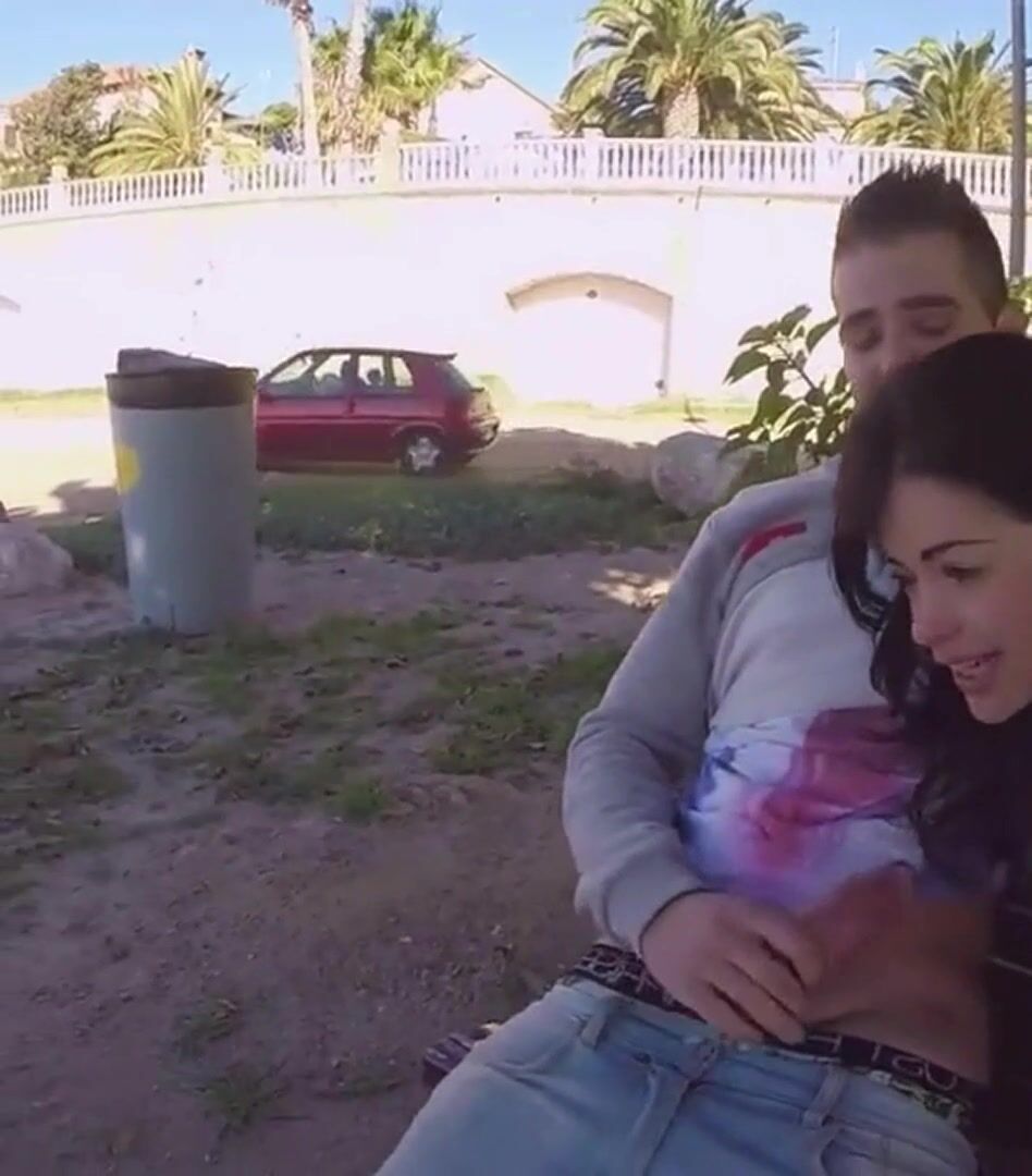 The gorgeous Ava Dalush enjoys a taste outdoors