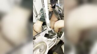 Sneaky: Fucking in the train washroom #2